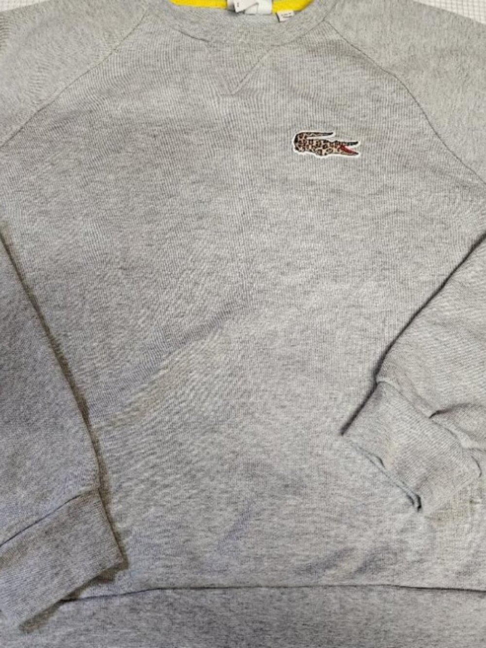 Rare Lacoste x National Geo Grey Crewneck Sweatshirt Sz EU38 Women Med/Mens Sm